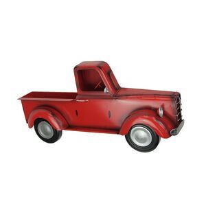 16 Inch Metal Red Vintage Pickup Truck Wall Pocket Farmhouse Decor Sculpture